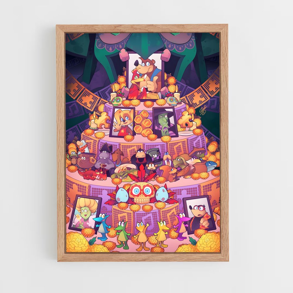 Poster Banjo et les Chats Enjoués – affiche Super Smash Bros (vue 4)